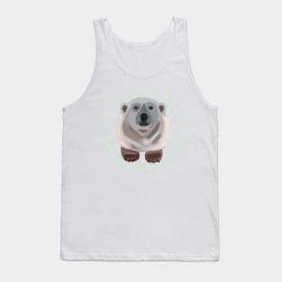 Polar Bear on Aquilegia pattern Tank Top